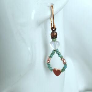 HANDMADE ~ Copper Heart Earrings